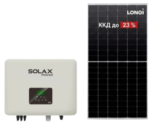 Сетевая солнечная электростанция 30 кВт SolaX с панелями LONGi 36 кВт КПД 23% для бизнеса
