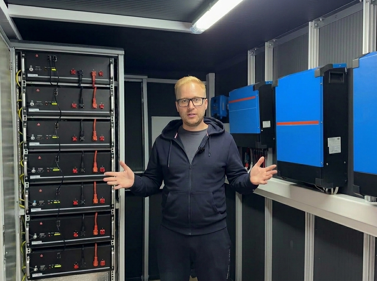 Інвертори Victron Energy 24 кВт та стелаж накопичувачів Pylontech 30 кВт·год