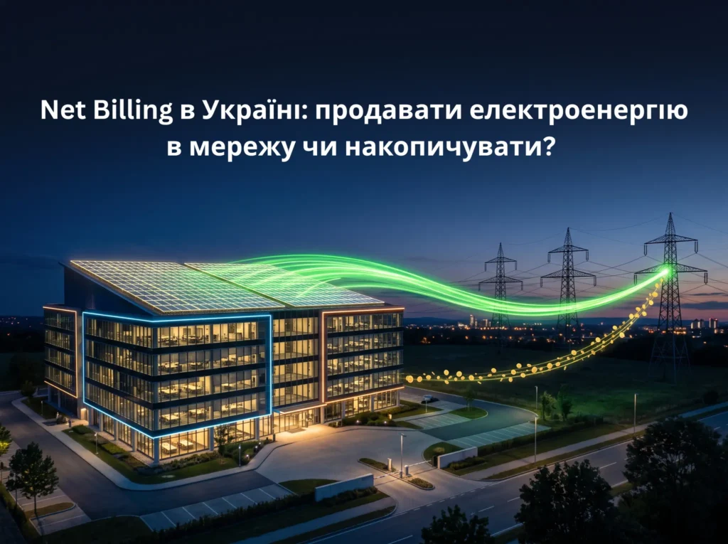 Net Billing в Україні — надлишок сонячної енергії продається в мережу за ринковою ціною, гроші зараховуються на рахунок